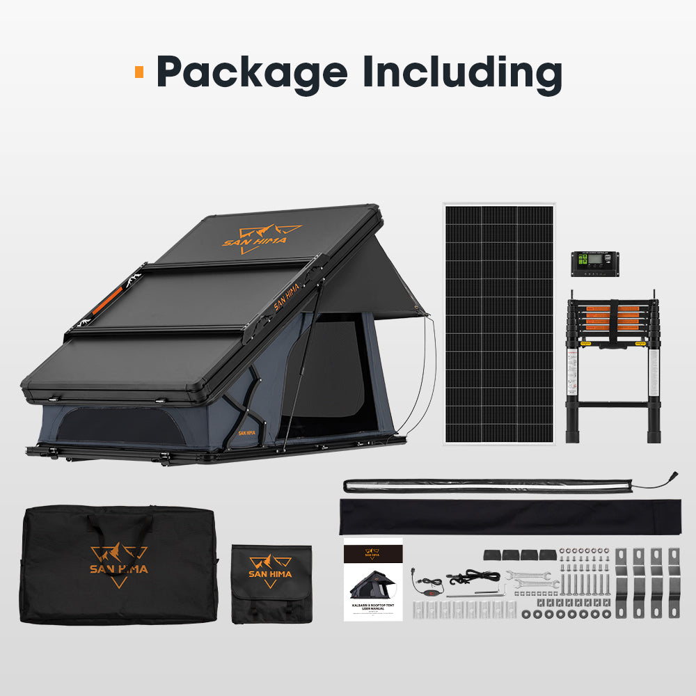 San Hima Kalbarri X Rooftop Tent Hardshell With Ladder + 200W Solar Panel