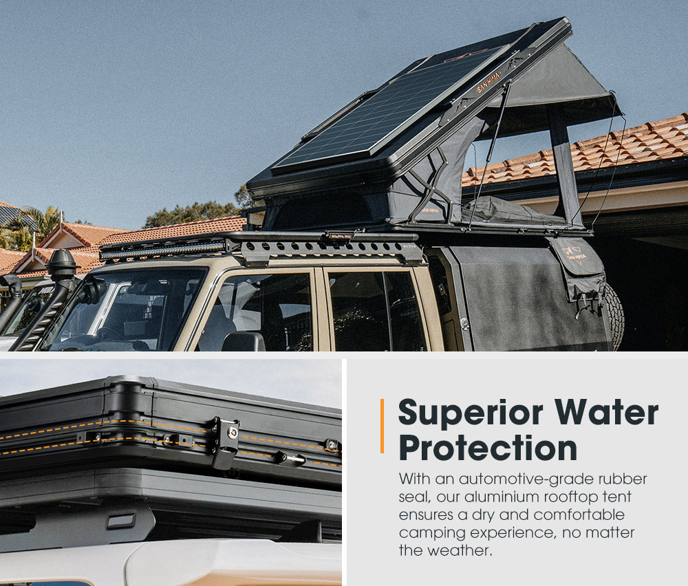 San Hima Kalbarri X Rooftop Tent Hardshell With Ladder + 200W Solar Panel