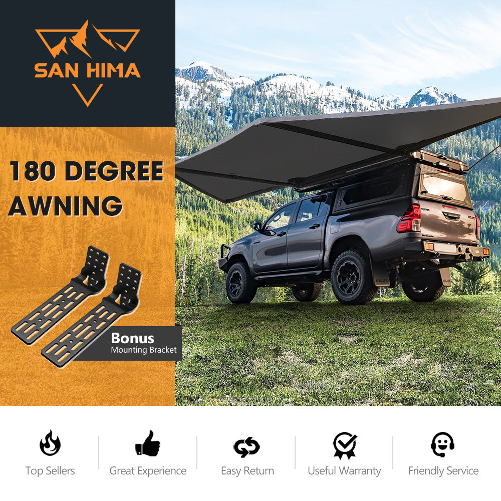 San Hima 180 Degree Free-Standing Awning With "L" Bracket 600D Double-Ripstop