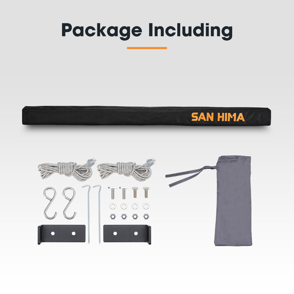 San Hima Car Side Awning Pull-out Telescoping Poles Waterproof Car Shade