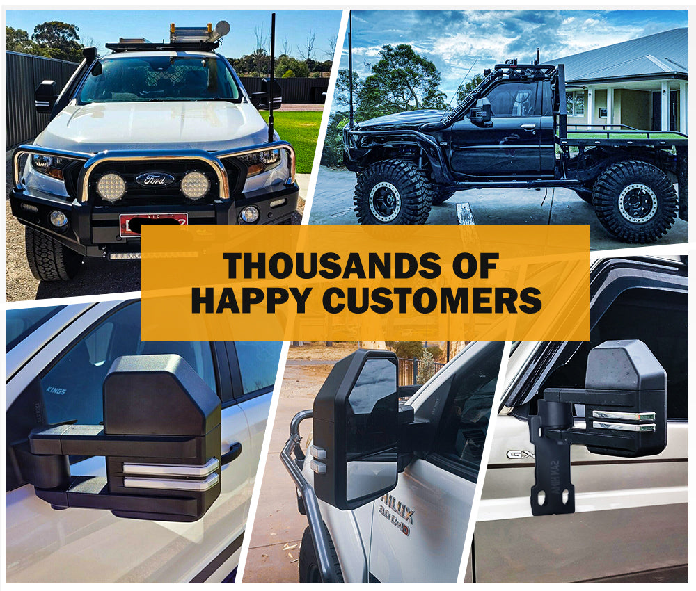 SAN HIMA Extendable Towing Mirrors for Toyota LandCruiser 70 75 76 78 79 Series