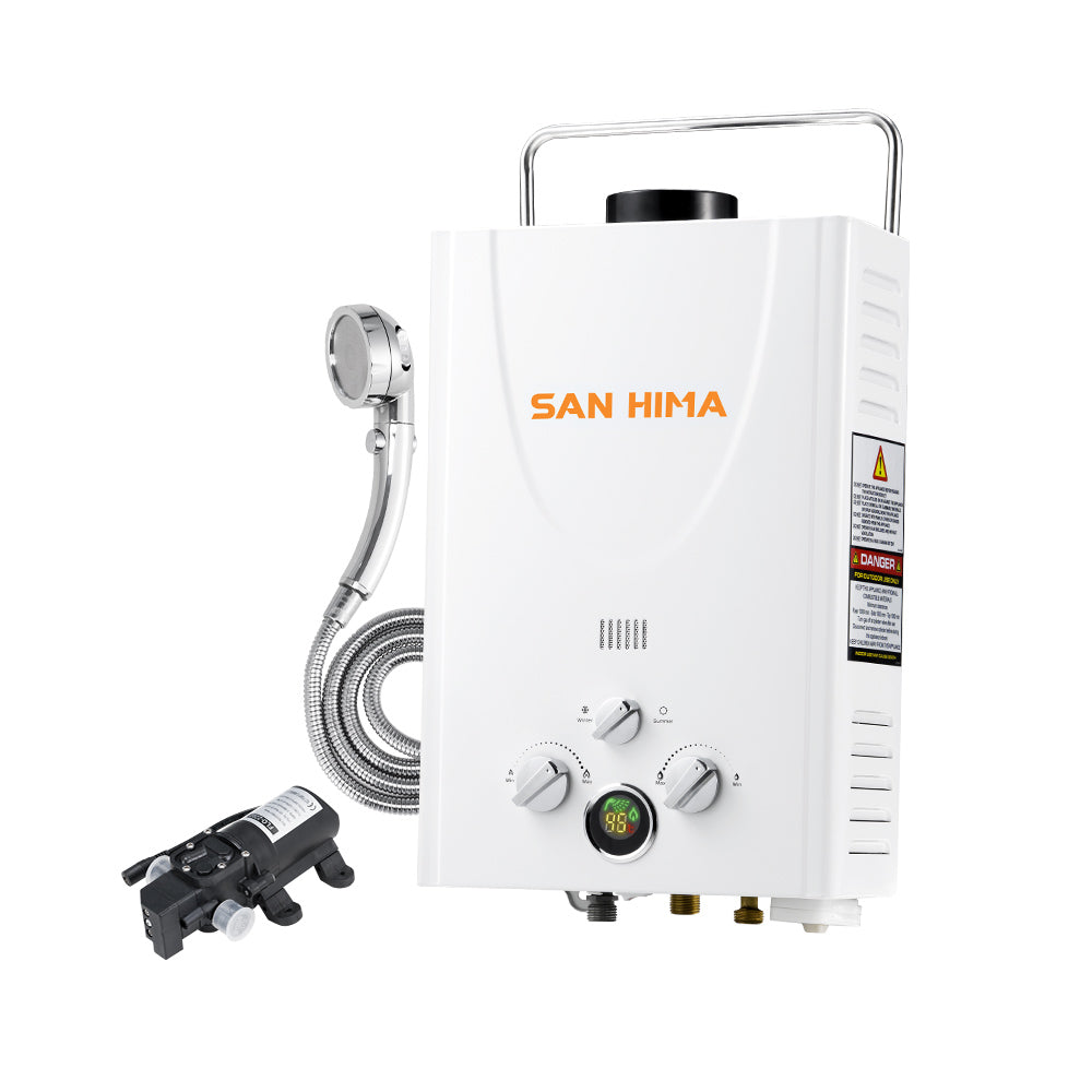 SAN HIMA Portable Gas Water Heater System 8L Outdoor Camping Shower Caravan