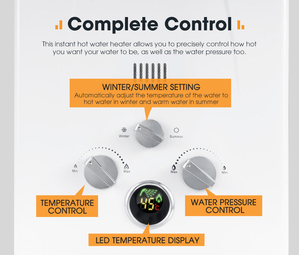 SAN HIMA Portable Gas Water Heater System 8L Outdoor Camping Shower Caravan