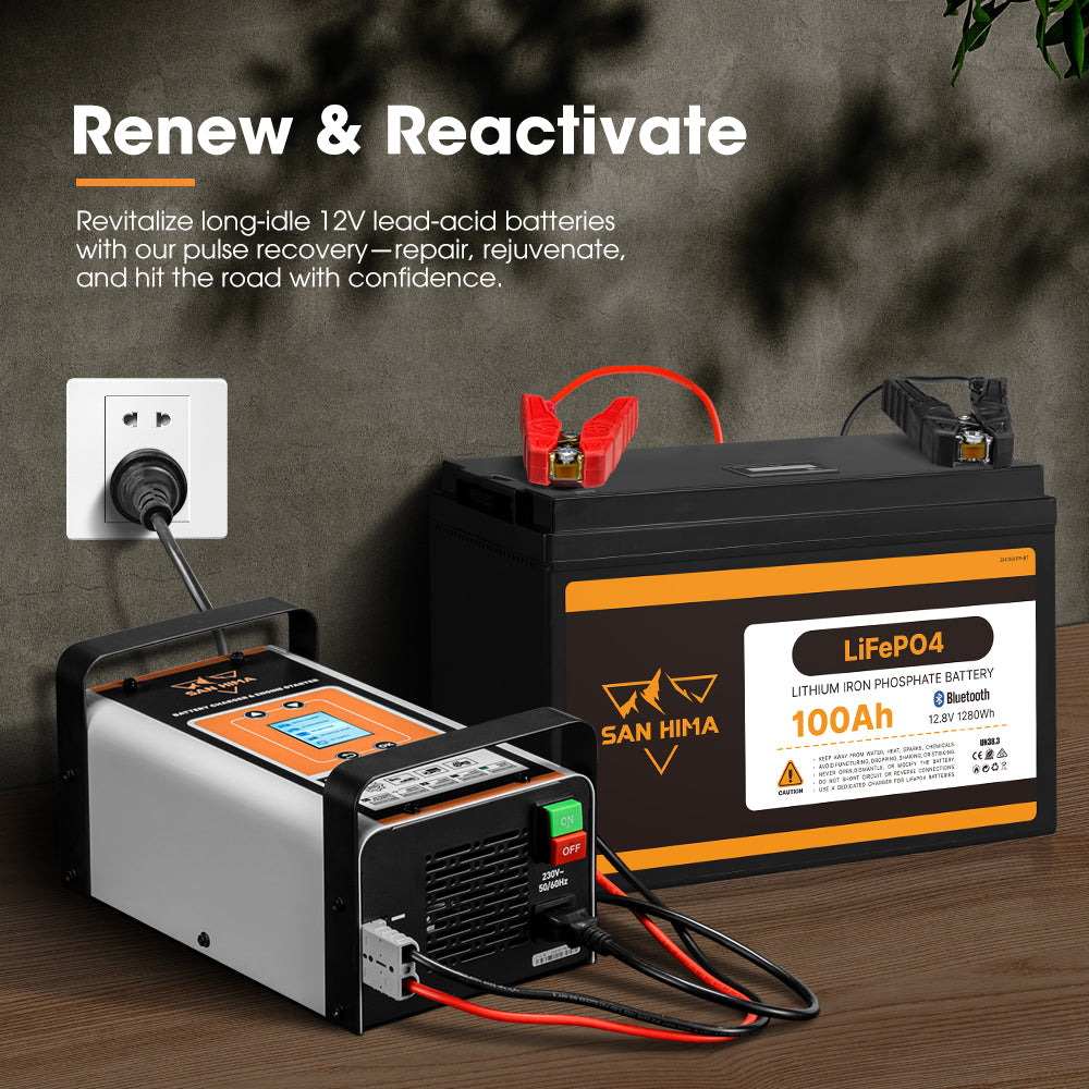 San Hima 40A Smart Battery Charger & Engine Starter For Lead Acid LiFePo4 AGM