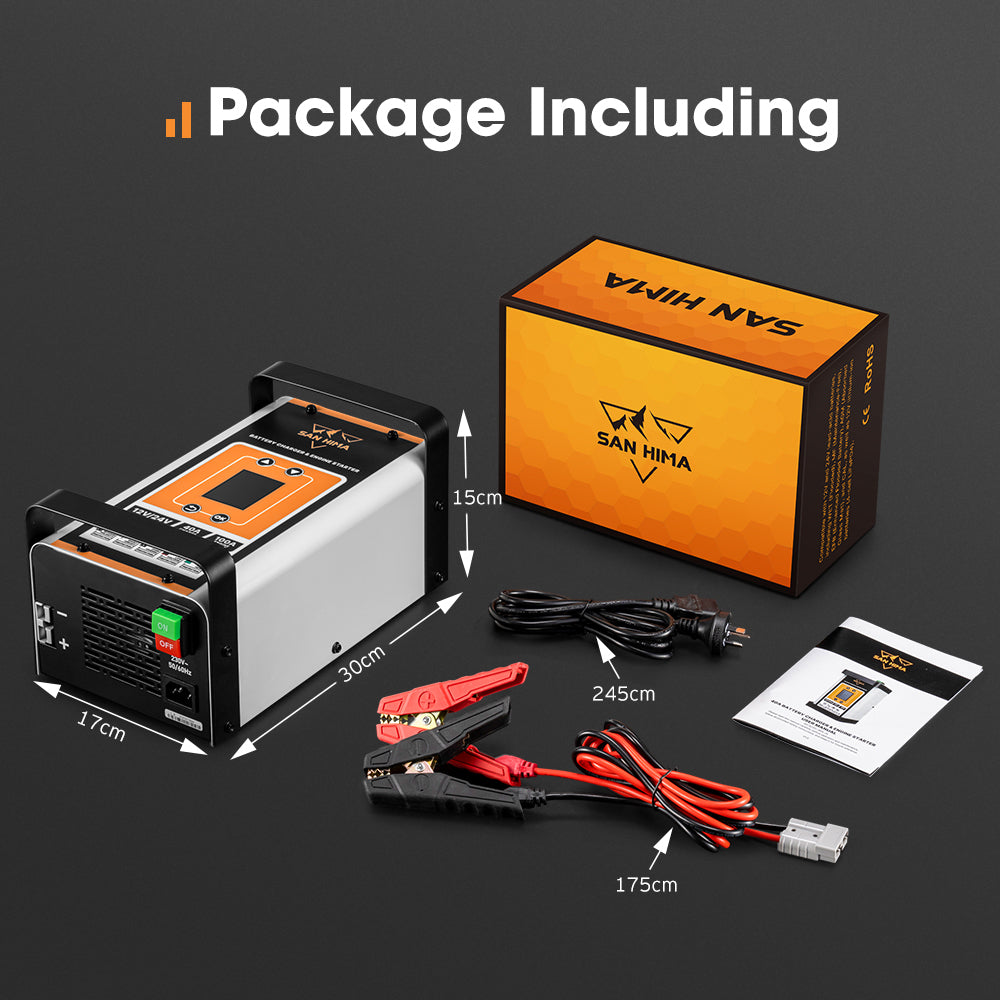 San Hima 40A Smart Battery Charger & Engine Starter For Lead Acid LiFePo4 AGM