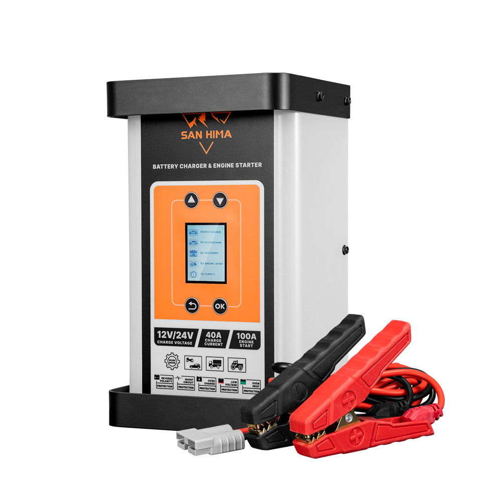 San Hima 40A Smart Battery Charger & Engine Starter For Lead Acid LiFePo4 AGM