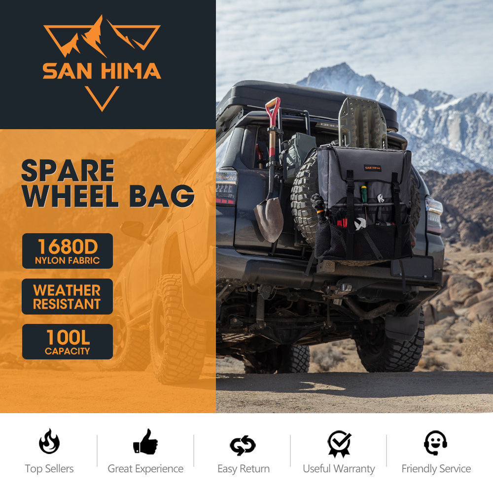 San Hima 100L Spare Wheel Bin & Accessory Bag Recovery Storage Bag 4x4 4WD