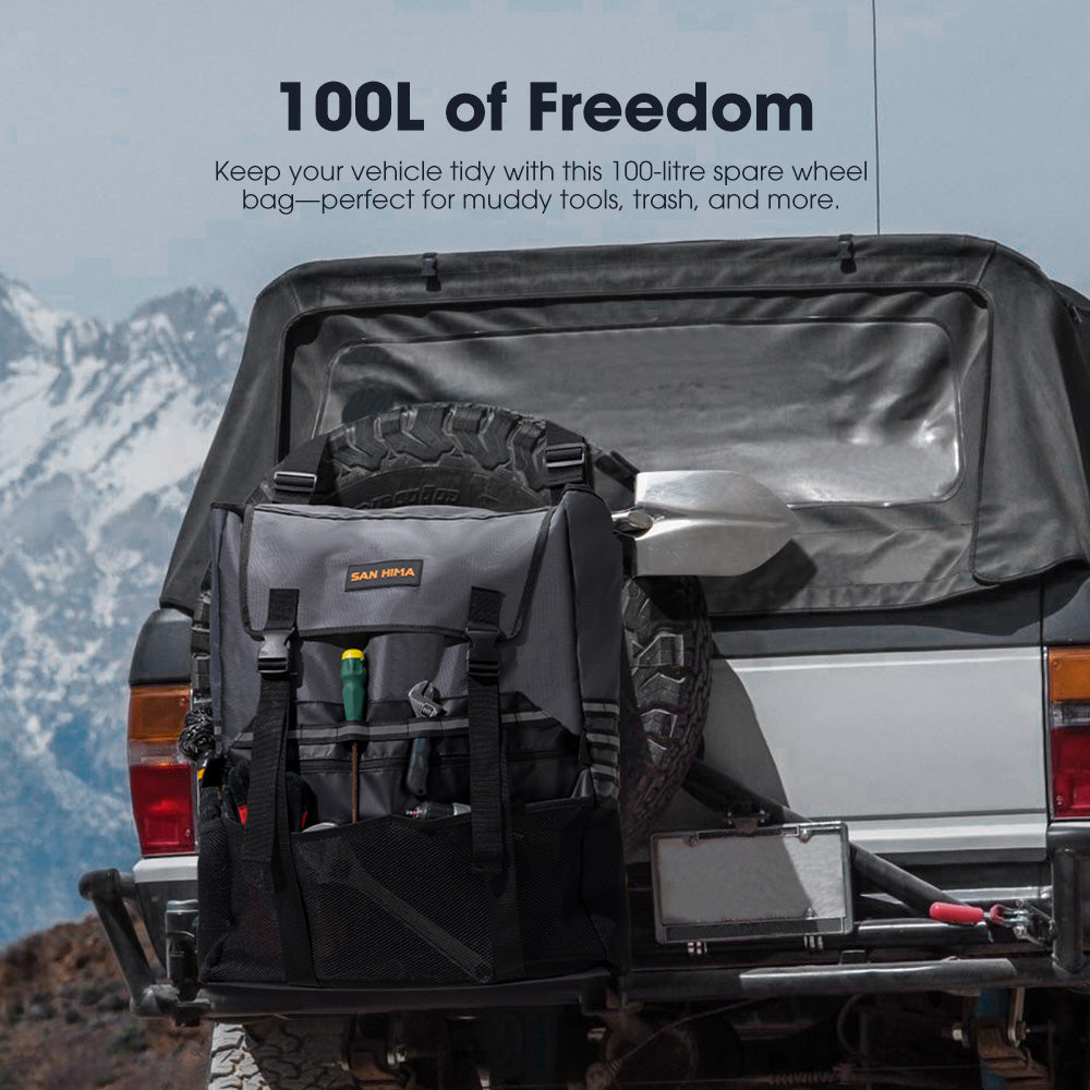 San Hima 100L Spare Wheel Bin & Accessory Bag Recovery Storage Bag 4x4 4WD