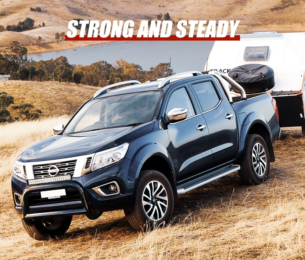 SAN HIMA Nudge Bar 3" Grille Guard For Nissan Navara NP300 2015-2020 + 20" LED Light Bar