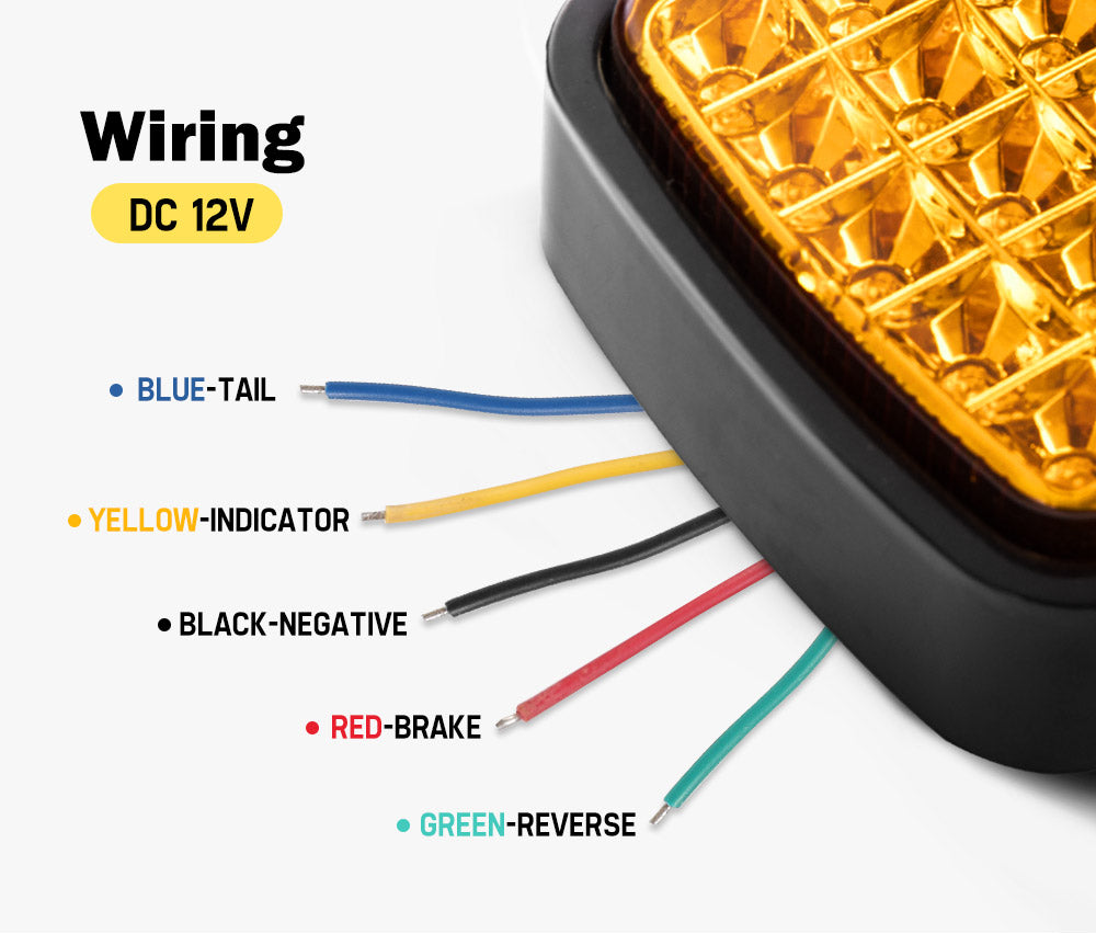 LIGHTFOX Pair LED Vehicle Tail Lights 12V