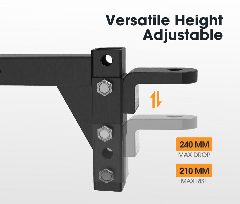 SAN HIMA Adjustable Towbar Tow Bar Ball Mount 2" Hitch Towing Trailer 4WD Car 6000lbs