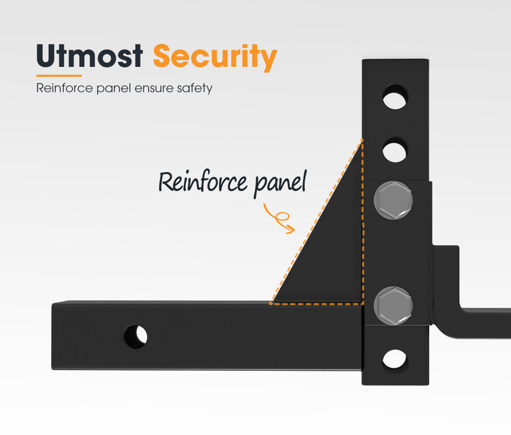 SAN HIMA Adjustable Towbar Tow Bar Ball Mount 2" Hitch Towing Trailer 4WD Car 6000lbs