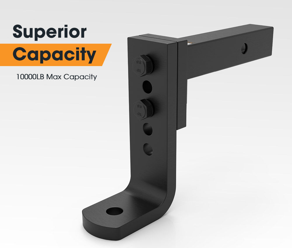 SAN HIMA Adjustable Towbar Ball Mount 2" Hitch Towing Trailer Camper Bike Rack 4WD