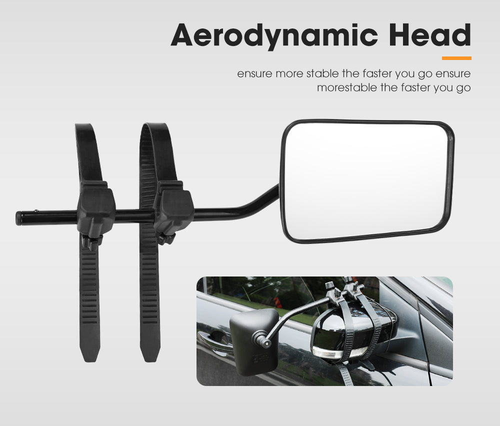 SAN HIMA Pair Towing Mirrors Universal Multi Fit Clamp On 4X4 Caravan Trailer