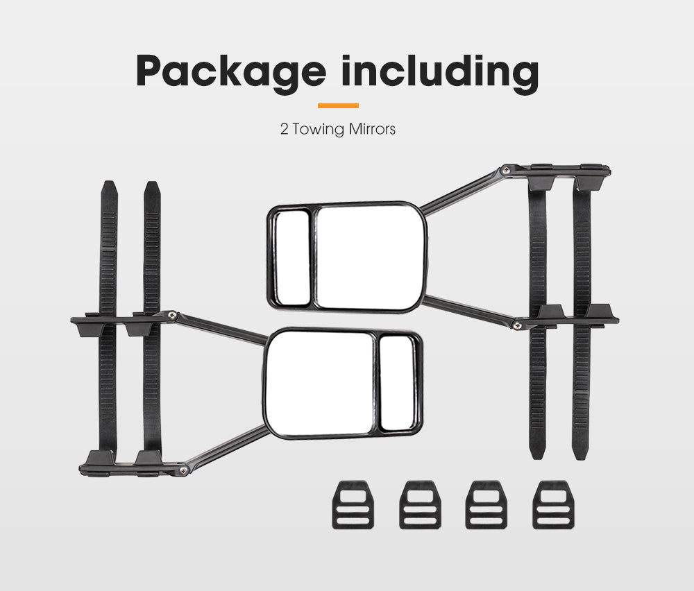 SAN HIMA 2x Towing Mirrors Clip Universal Multi Trailer Caravan Car Truck Vehicle 4WD Pair