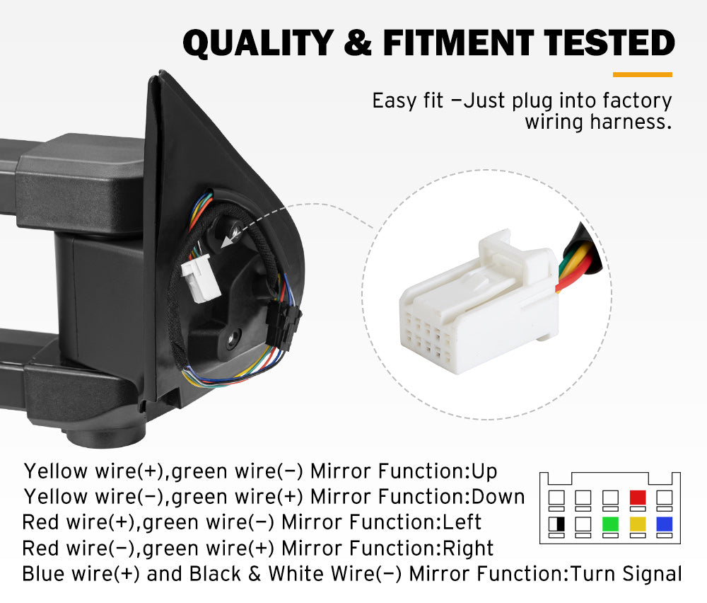 SAN HIMA Extendable Towing Mirrors for Toyota Hilux 2015-ON