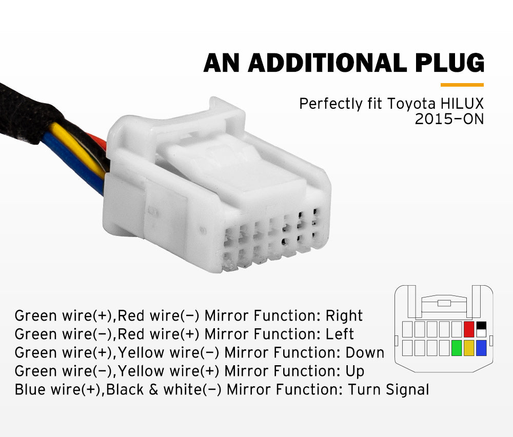 SAN HIMA Extendable Towing Mirrors for Toyota Hilux 2015-ON