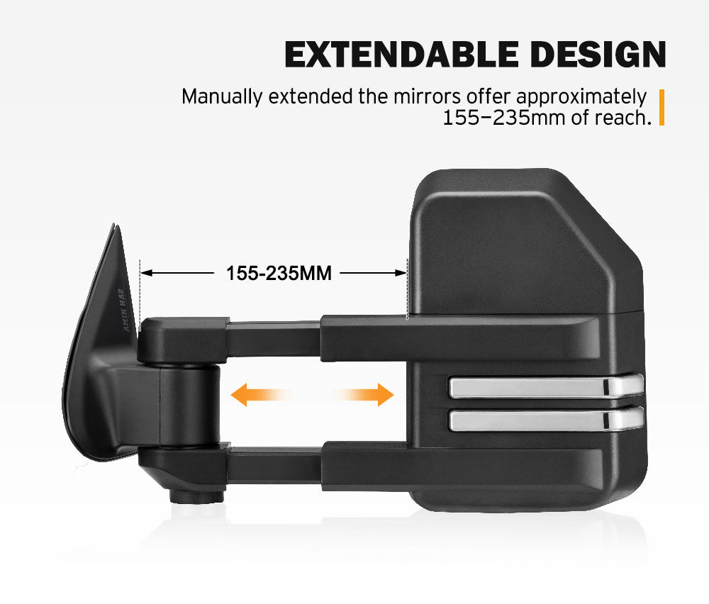 SAN HIMA Extendable Towing Mirrors for Mitsubishi Triton MQ/MR 2015 - ON