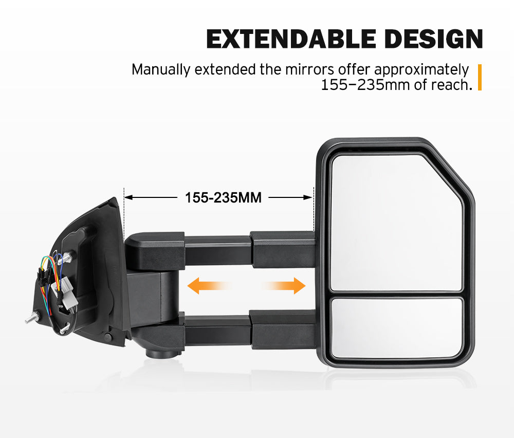 SAN HIMA Towing Mirrors for FORD RANGER Wildtrak MK PX PX2 PX3 XL XLT XLS 2012-MY2021