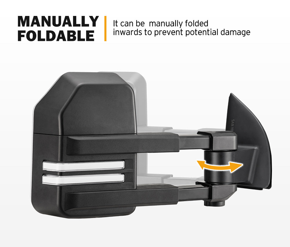SAN HIMA Towing Mirrors for FORD RANGER Wildtrak MK PX PX2 PX3 XL XLT XLS 2012-MY2021