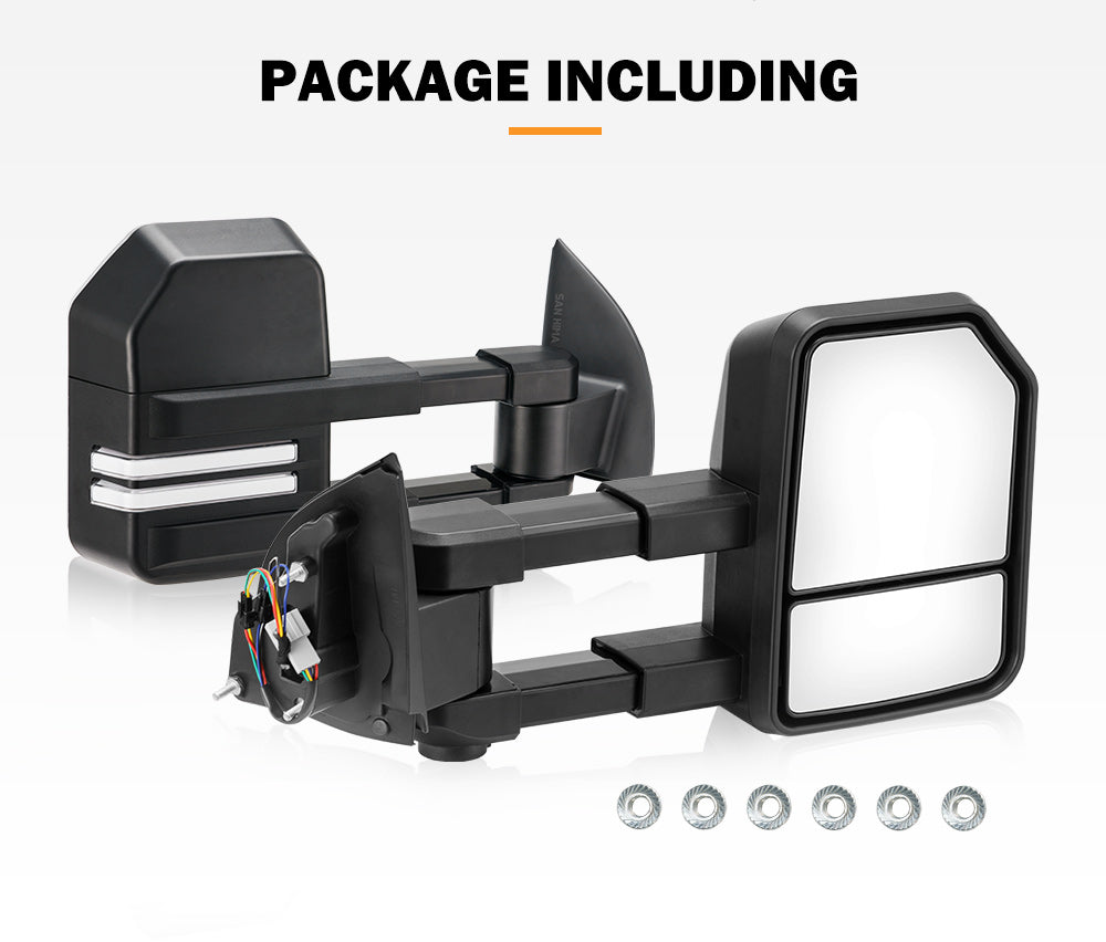 SAN HIMA Towing Mirrors for FORD RANGER Wildtrak MK PX PX2 PX3 XL XLT XLS 2012-MY2021