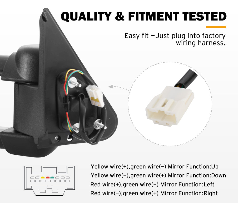 SAN HIMA Pair Towing Mirrors for Nissan Patrol GU Y61 Cab Chassis 1997-2016