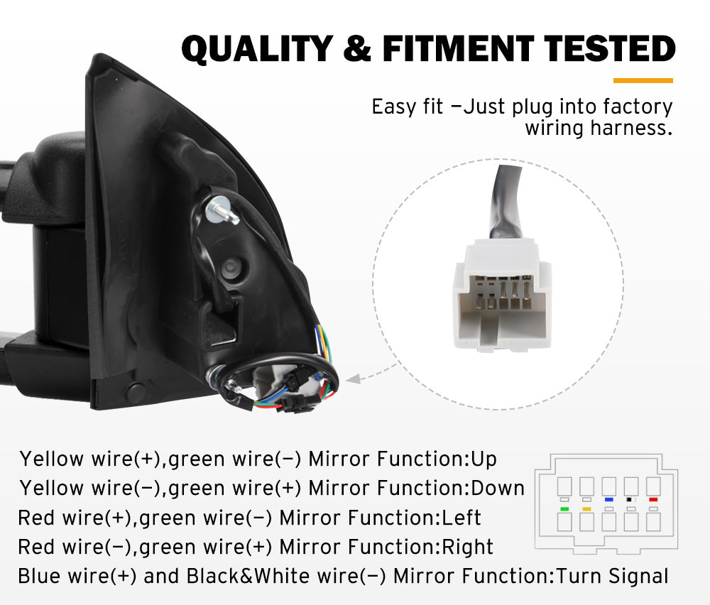 SAN HIMA Pair Towing Mirrors for Ford Ranger MK PX PX2 PX3 XL XLT XLS Wildtrak 2012-MY2021