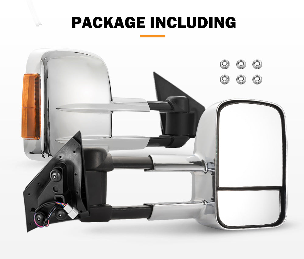 SAN HIMA Pair Towing Mirrors for Mazda BT-50 2012 to Mid-Year 2020 W/ Indicators