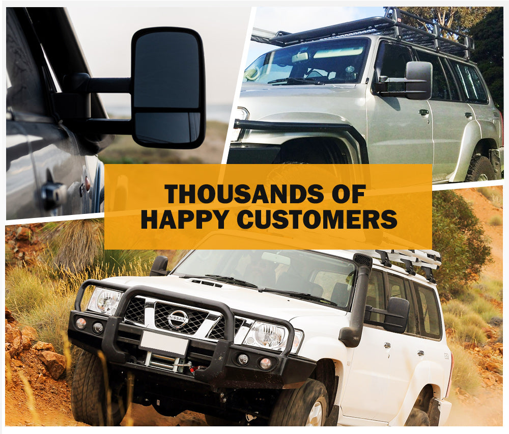 SAN HIMA Pair Towing Mirrors fit Nissan Patrol GU Y61 1997- 2016 Black