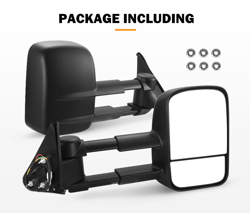 SAN HIMA Pair Towing Mirrors fit Nissan Patrol GU Y61 1997- 2016 Black