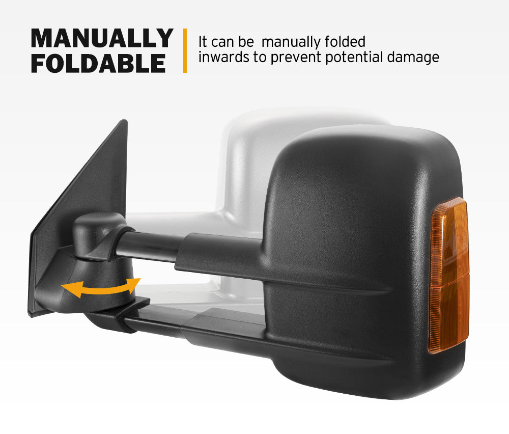 SAN HIMA Pair Towing Mirrors for Toyota Landcruiser 200 Series 2007-2021 with Indicator