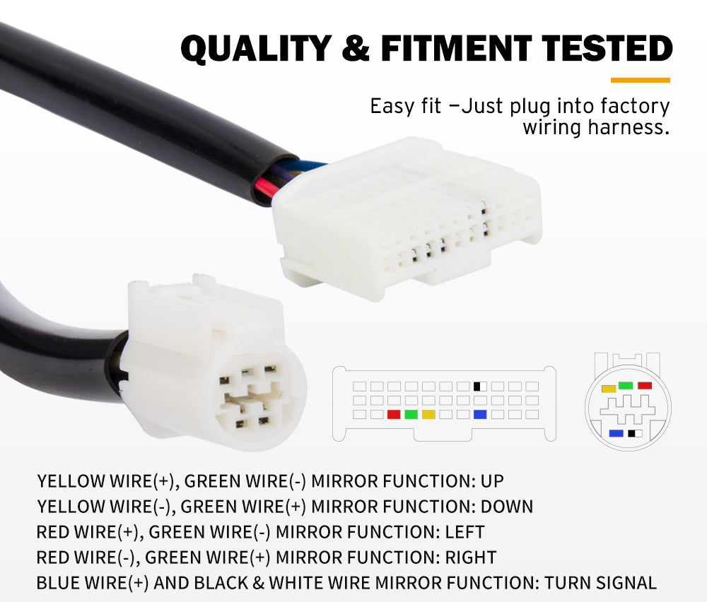 SAN HIMA Pair Towing Mirrors for Toyota Landcruiser 200 Series 2007-2021 with Indicator