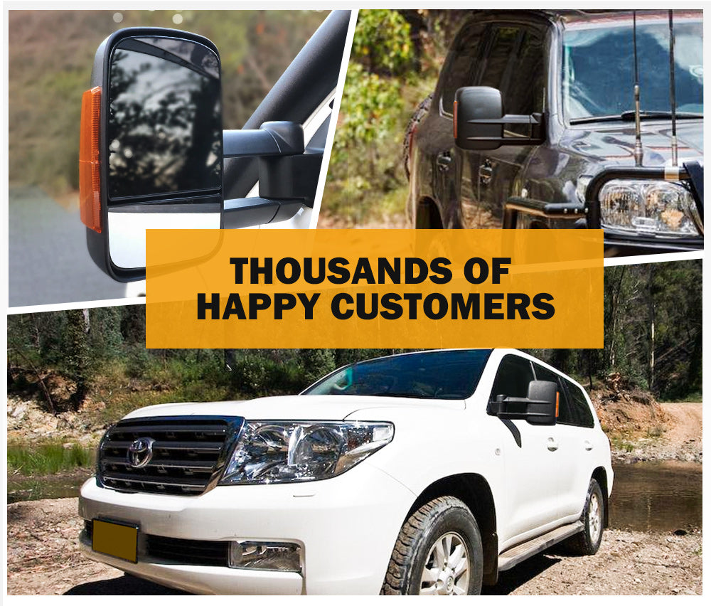 SAN HIMA Pair Towing Mirrors for Toyota Landcruiser 200 Series 2007-2021 with Indicator