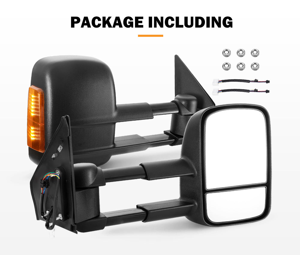 SAN HIMA Pair Towing Mirrors for Toyota Landcruiser 200 Series 2007-2021 with Indicator