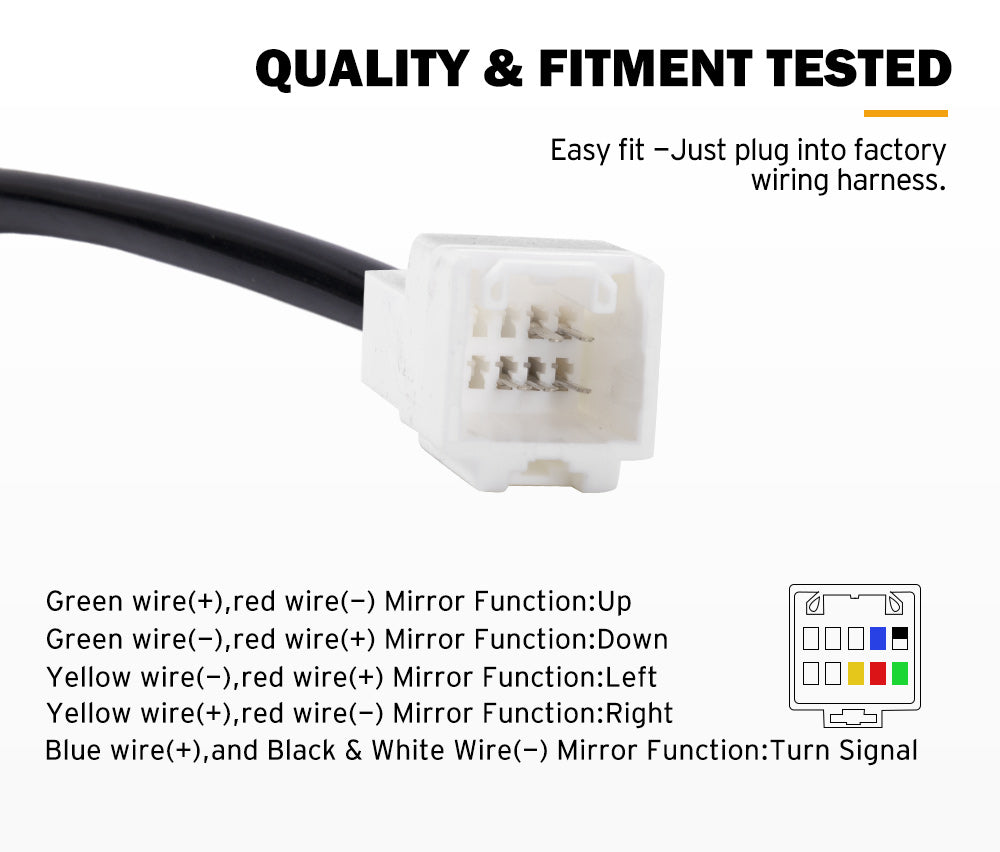 SAN HIMA Pair Towing Mirrors for Isuzu MU-X MY2013-MY2019 Black