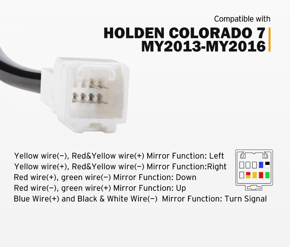 SAN HIMA Pair Towing Mirrors Extendable for Holden Colorado7 MY2013-MY2016 Black