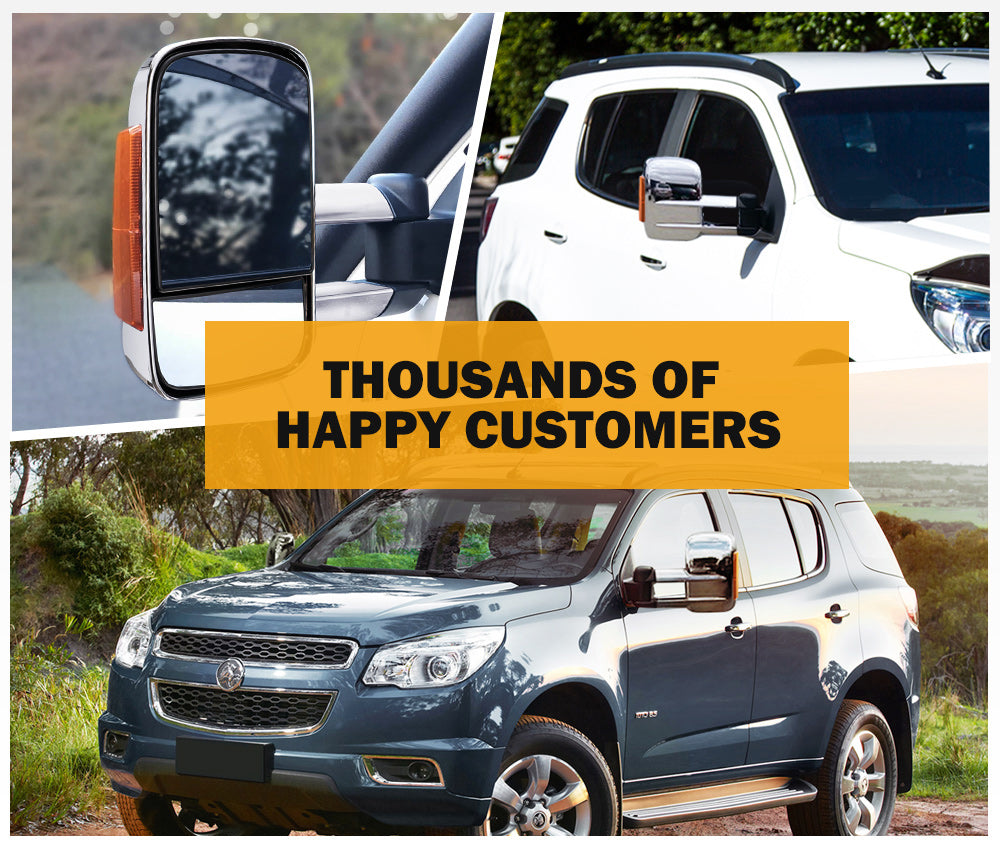 SAN HIMA Chrome Towing Mirrors Extendable for Holden Colorado7 MY2013-MY2016