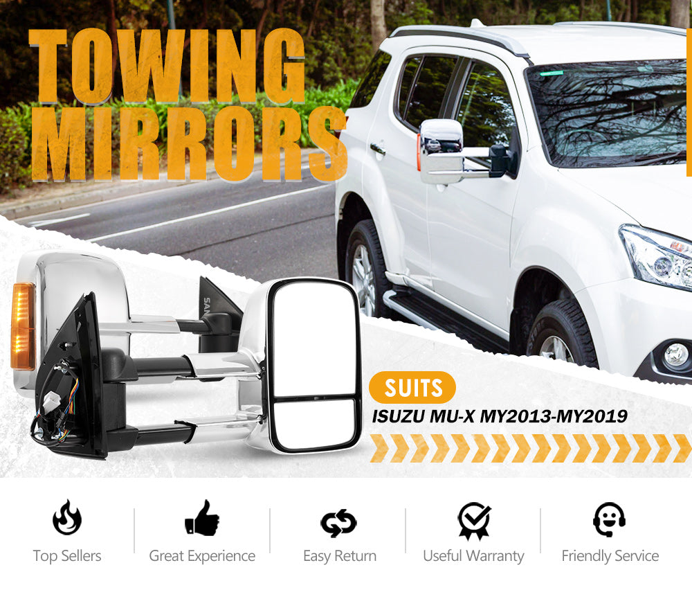 SAN HIMA Extendable Towing Mirrors for Isuzu MU-X 2014-2020 W/ Indicator