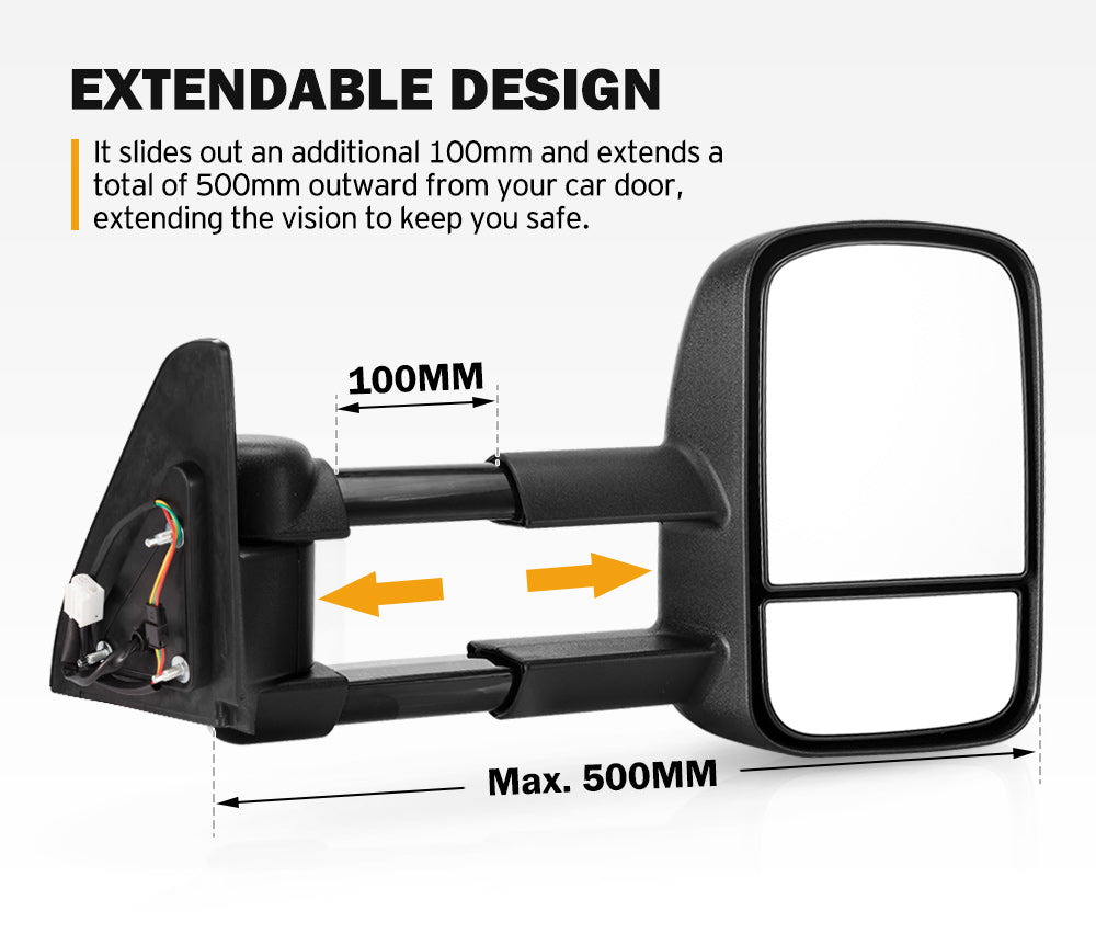 SAN HIMA Pair Towing Mirrors for Toyota Prado 120 Series 2002-2009