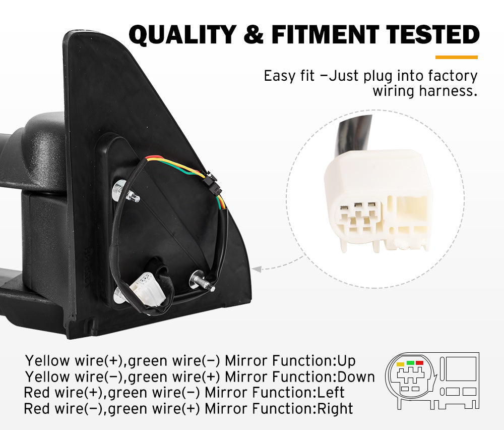 SAN HIMA Pair Towing Mirrors for Toyota Prado 120 Series 2002-2009