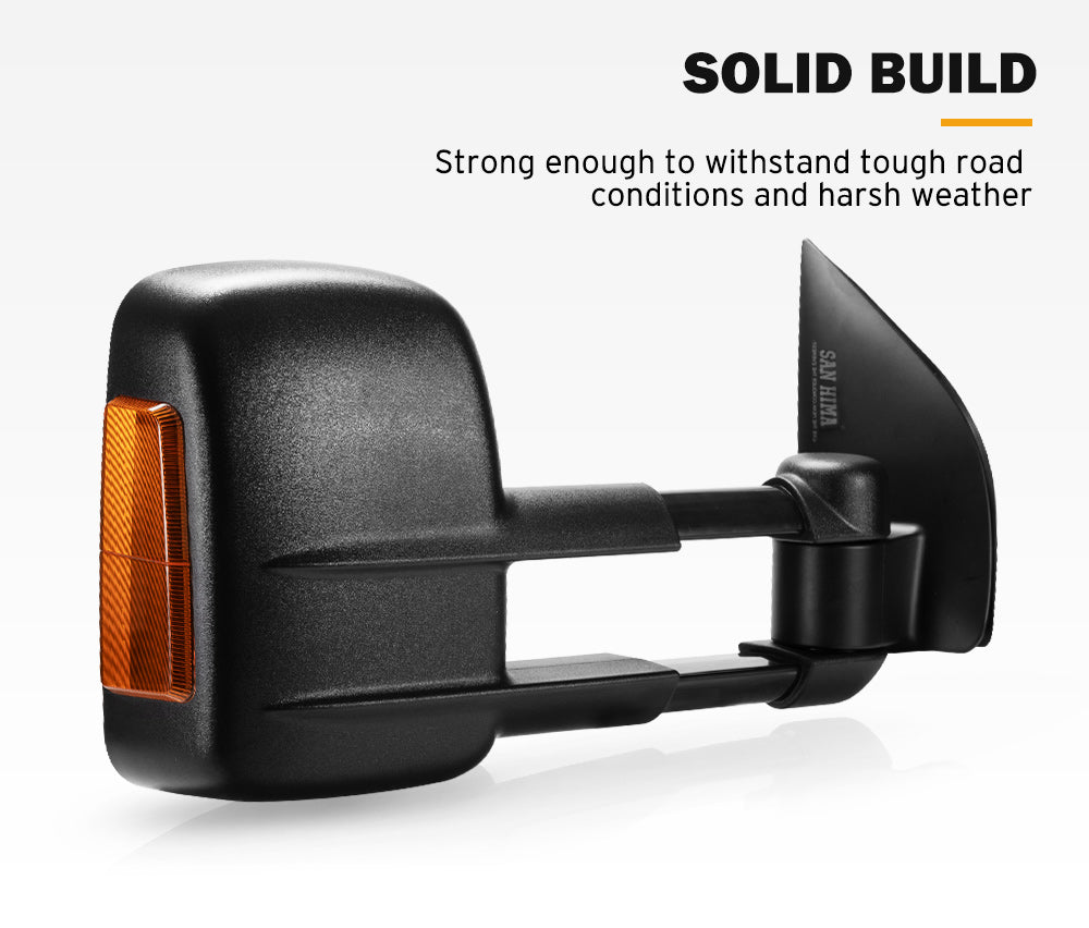 SAN HIMA Pair Towing Mirrors for Nissan Pathfinder MY 2003-2013 Black