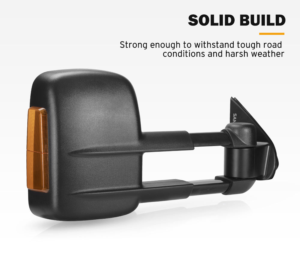 SAN HIMA Pair Towing Mirrors for Isuzu D-Max DMax 2007-2011 Black
