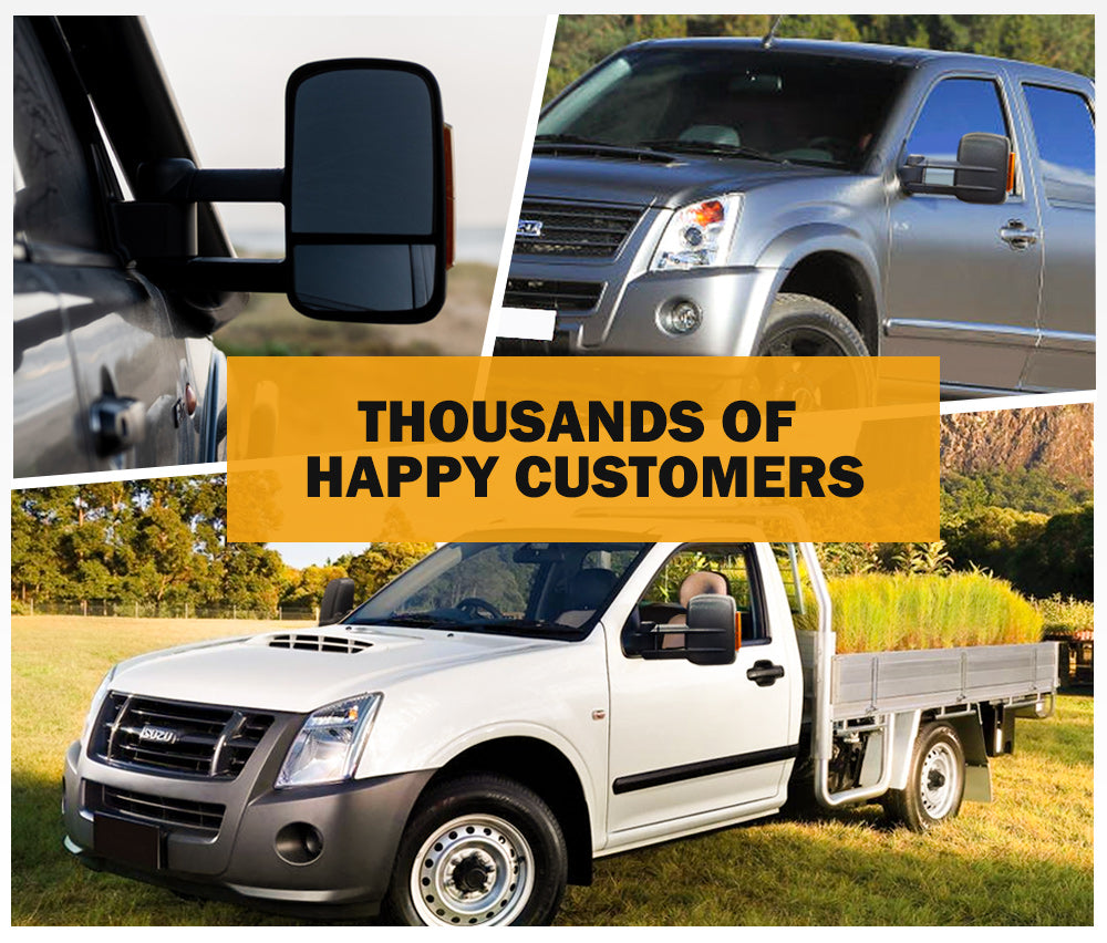 SAN HIMA Pair Towing Mirrors for Isuzu D-Max DMax 2007-2011 Black