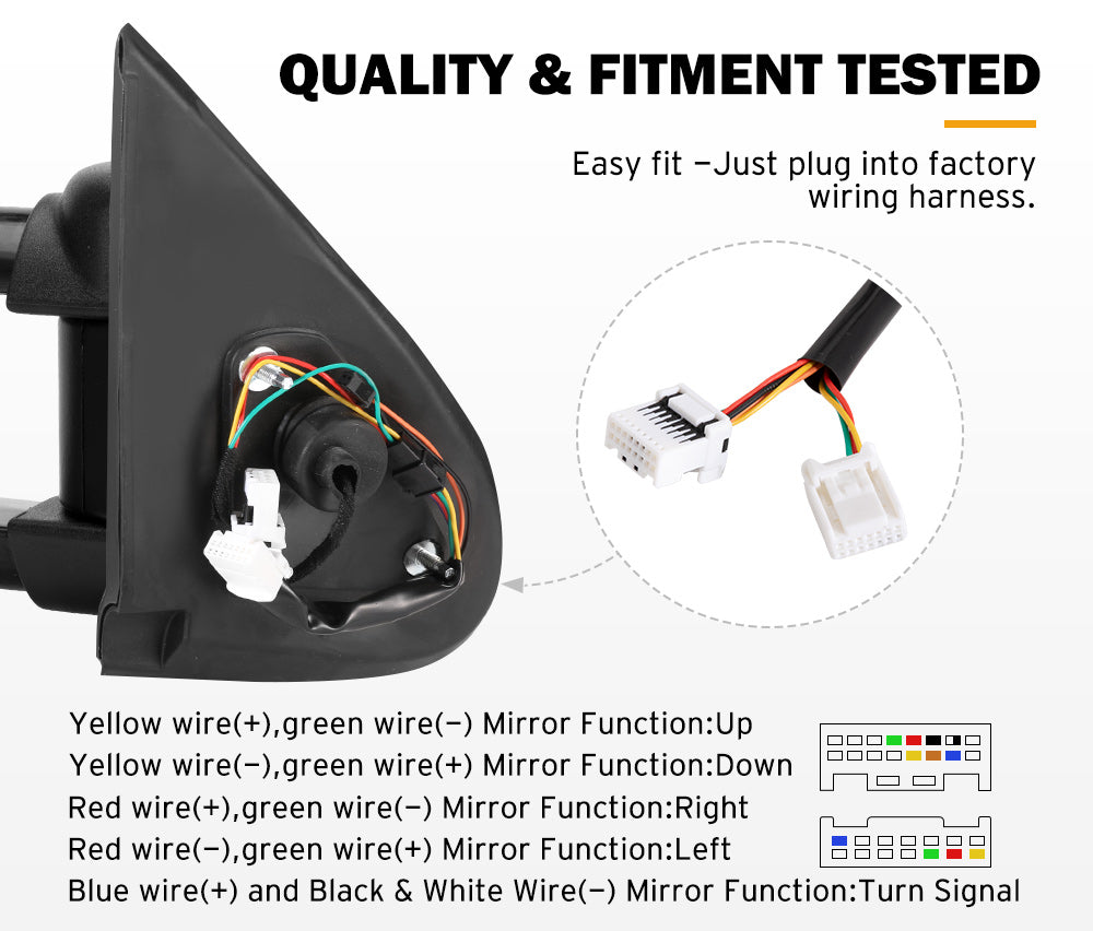 SAN HIMA Pair Towing Mirrors for Mitsubishi Triton MQ/MR 2015 - ON