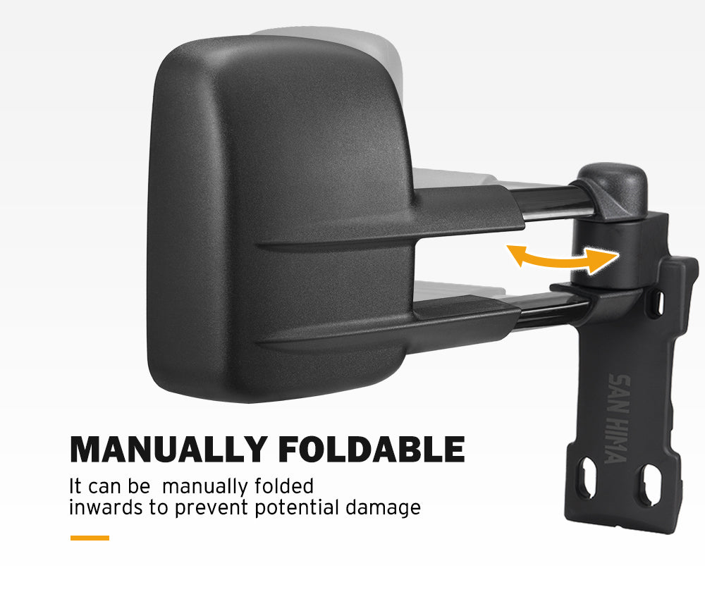 SAN HIMA Pair Extendable Towing Mirrors For Toyota Land Cruiser 70-79 Series 1984-2019