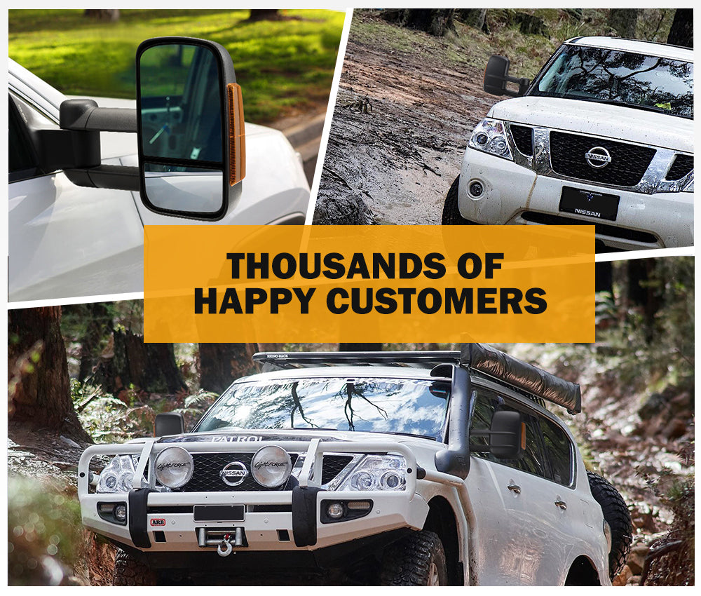 San Hima Pair Extendable Towing Mirrors For Nissan Patrol Y62 2013-Current