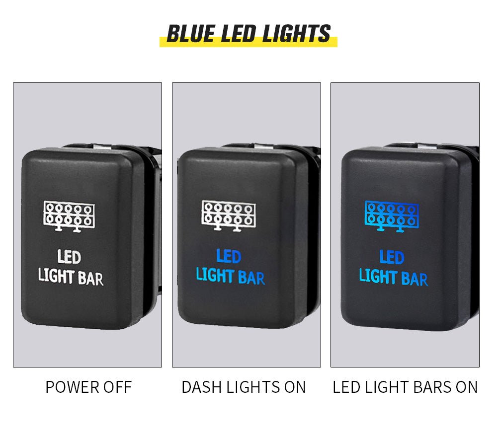 LIGHTFOX Push Switch LED Light Bar Car Suitable for TOYOTA Prado Hilux Landcruiser