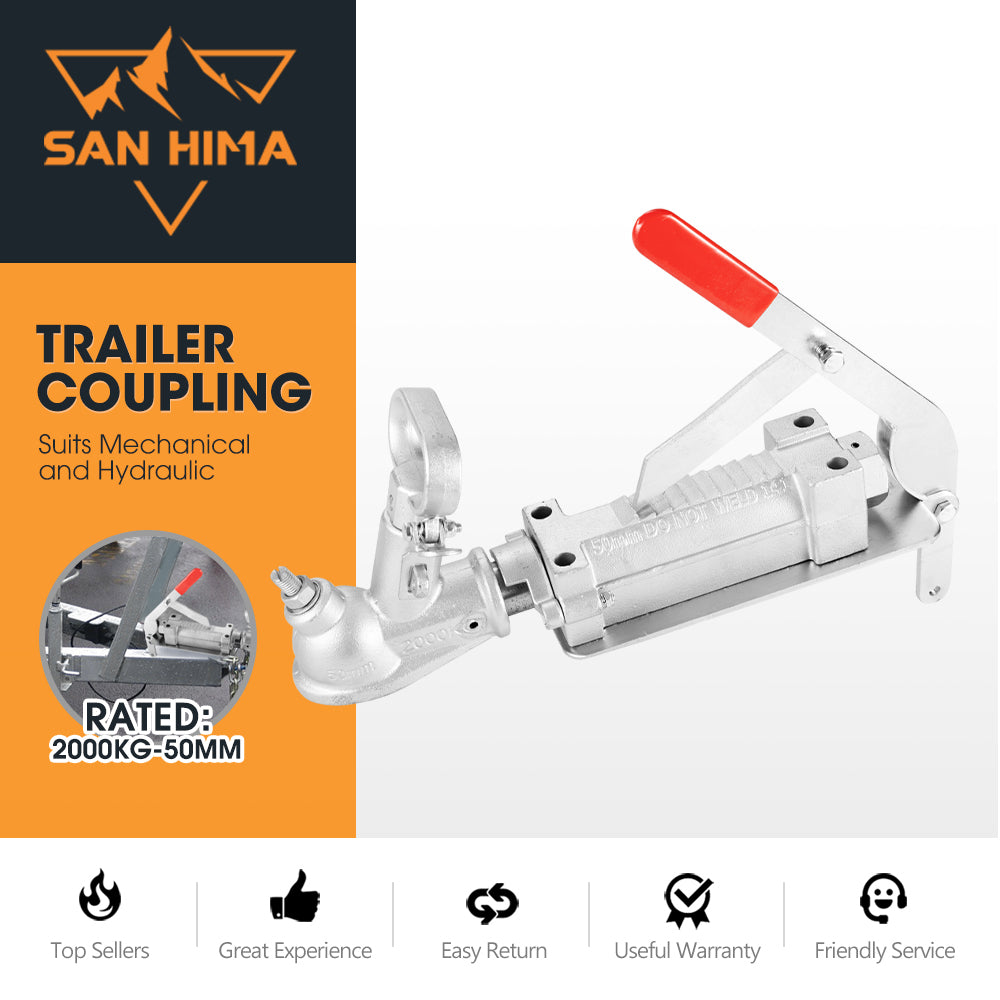 50mm Ball Mechanical Override Brake Trailer Coupling Kit 2000Kg