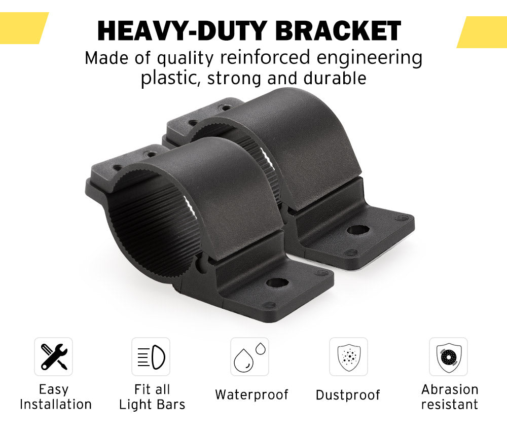 LIGHTFOX Pair 2" Bullbar Mounting Bracket Clamp 49mm 54mm for Work Light Bar