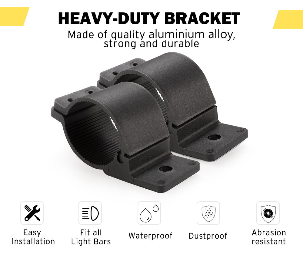 LIGHTFOX Pair 66mm 71mm Bullbar Mounting Bracket Clamp for Work Light Bar UHF Antenna
